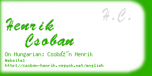 henrik csoban business card